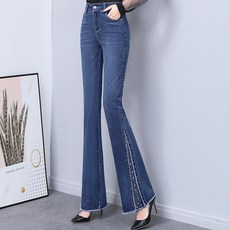 MeiChel 女款彈力喇叭牛仔褲