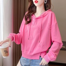 MeiChel 字母印花開叉連帽衛衣