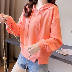 MeiChel 字母印花開叉連帽衛衣