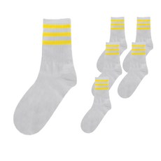 여성용 알록달록 비비드 형광 네온 포인트 링글 하프골지 중목 양말 6켤레