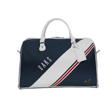 DAKS 女款斜條紋印花運動波士頓包 DKBB-024L+高爾夫球釘, 海軍藍（波士頓包）