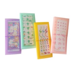 迷你貼紙收納冊 4入組, 紫色、藍色、黃色、粉色