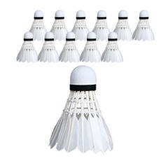 Medicit鴨毛羽毛球毽子, 白色的, 12個, 1件