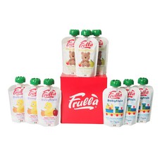 푸룰라 유아용 유기농 퓨레 이유식 도이팩 3종, 애플 + 피치 혼합맛, 애플 + 스트로베리 혼합맛, 애플 + 바나나 + 라즈베리 혼합맛, 3세트, 100g