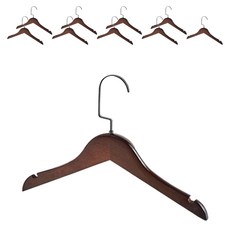 兒童 The Good Shop 實木複古衣架, 10個, 01黑勾棕