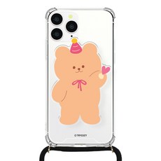 트라이코지 러브베어 아크릴톡 폰스트랩 젤하드 휴대폰 케이스