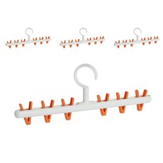 Jjin Nomargin Mall 多用途夾式帽架, 橘色, 4個