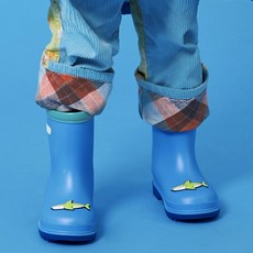 Jinystar 兒童款 游泳鯊魚 PVC 雨靴 KBJSB10001