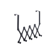 Onmaker 可調整長度門後掛勾 5勾, 黑色, 1個