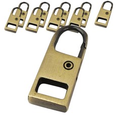 簡易一鍵式自修萬能拉鍊環, 10個, 復古金色