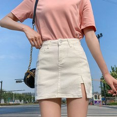 LUNAGIRL 開衩牛仔褲裙
