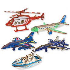 WOODABLE 立體拼圖 戰鬥機 運輸機 D套組, 混合顏色