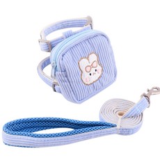 ANTS 寵物隨身小包 S號+寵物胸背帶+牽繩, 藍色, 1組