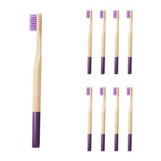 Trade Me溫和竹子牙刷 彩色毛 紫色, 9個, 1入