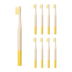 Trade Me 溫和竹製牙刷 彩色刷毛 黃色, 1入, 9個