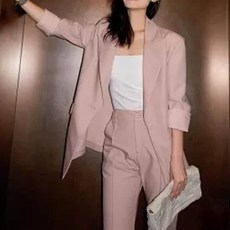 ViVEMO Marron Peach半休閒西裝兩件式套裝 00790
