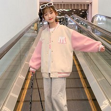 孩童經典印花棒球外套