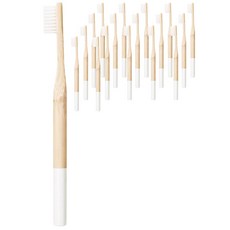 Trade Me溫和竹子牙刷 彩色毛 白色, 18個, 1入