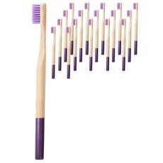 Trade Me溫和竹子牙刷 彩色毛 紫色, 18個, 1入