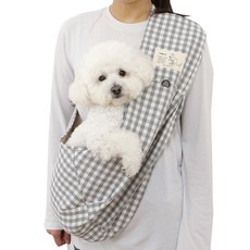 ITS DOG 袋鼠智能斜背包, 格紋灰色