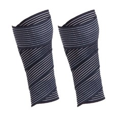 A-Big運動彈力小腿帶 2入, 黑色