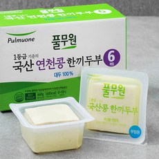 풀무원 국산 연천콩 한끼 두부 부침용 6개입, 660g, 1개