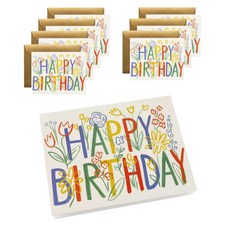 RIFLE PAPER 筆刷生日卡片盒套組, 混色, 8組