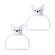 solve living 卡通人物廚房浴室毛巾抹布掛架, 2個, 白色