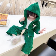 오렌지다몸 아동용 세모 후드집업 바지세트