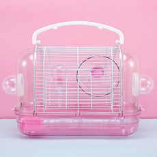 요고모지 투명 햄스터 케이지, 핑크, 1개