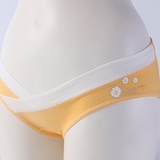 三倍雛菊V型低腰孕婦內褲 2入 黃色 XL