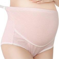 糖果條紋高腰孕婦內褲 2件組 粉紅色 XL