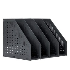 Mura折疊式桌上文件架 4層, 黑色, 1個