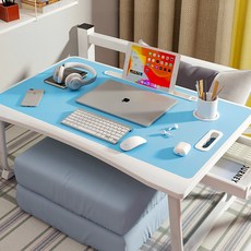 多功能抽屜折疊式筆記型電腦桌 S號, 05藍色