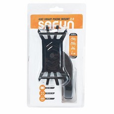 Safun 360度旋轉自行車矽膠手機支架 2.0, 黑色, 1個