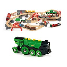 BRIO 豪華火車玩具套組+電力機車, 綠色（電力機車）