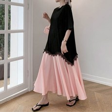 메이첼 인어라인 파스텔 루즈핏 롱 데일리 원피스 00558 빅사이즈 포함