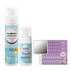 GYNO-BETACARE 溫和弱酸性女性私密清潔慕斯 Deo Control 200ml+攜帶型 100ml+試用包 5ml 40包+方形手鏡組, 1組