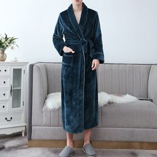 Dezaka 男士系列超細纖維柔軟浴袍 XL, 深綠色(XL), 1件