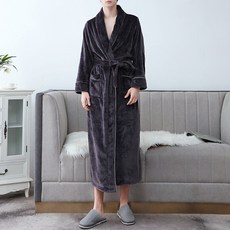 Dezaka 男士系列超細纖維柔軟浴袍 XL, 深黑色(XL), 1件