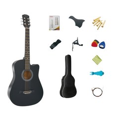 GoNaBi 手工入門款民謠吉他 104 x 51 cm, 黑色, GNB-AG2, 1個