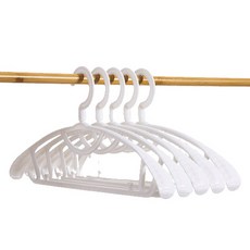 퍼즈생활건강 어깨뿔방지 논슬립 왕뽕 360도 회전 옷걸이, 화이트, 5개