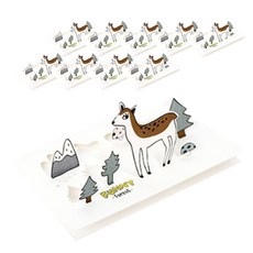 Ddojyo 立體森林動物多樣感謝卡, 10個, 6