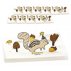 Ddojyo 立體森林動物多樣感謝卡, 10個, 4