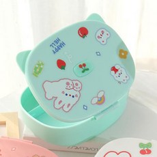 Sinsuharang 折疊便攜收納化妝鏡 + 貼紙, 綠色(鏡子), 隨機出貨(貼紙), 1套