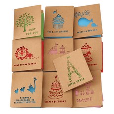 你好復古復古生日感謝祝福卡, 10個, 隨機發貨