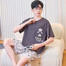 Yesmall 男士透氣睡眠睡衣套裝