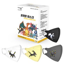 어린숨 엣지 포켓몬 아트 전설 환상을 찾아라 심볼 마스크 중형 3종 x 10p + 랜덤발송 세트, 30p, 1세트, 블래키