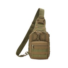 Aloha-rian 登山旅行露營運動胸包, 01 卡其色布料