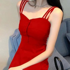 비비에모 쓰리끈 나시 뷔스티에 원피스 00892 빅사이즈 포함